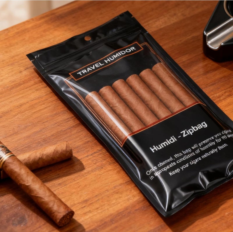 CUIYKAI Cigar Humidor Bags, 50Pcs 10"x5.3" Portable Ziplock Humidor Bag with Moisturizing Layer, Reusable Travel Cigar Hydration Bags, Cigar Storage Accessories - Image 2